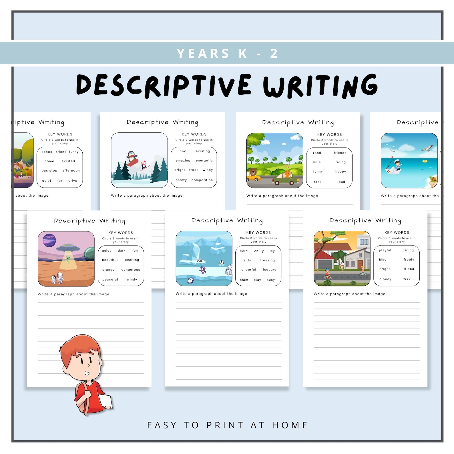 Kids Descriptive Writing Worksheets, Grade 1 Literacy Writing, Creative ...