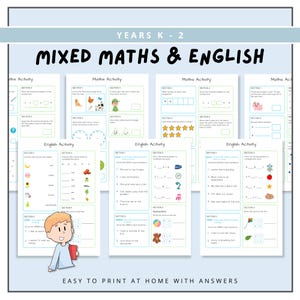Mixed Maths & English Worksheets, Year 1 Worksheets, Grammar Pack, Addition and Subtraction, Writing Practice, Printable Teacher Resources