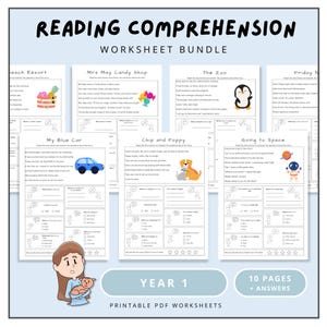 Year 1 Reading Comprehension Bundle, English Grade 1 Literacy ...