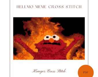 Hellmo Meme Cross Stitch Pattern PDF | Realistic Cross Stitch Pattern | Instant Download | Intermediate Cross Stitch | Funny Cross Stitch
