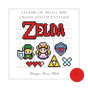 Legend of Zelda Mini Cross Stitch Pattern PDF | Beginner Tiny Cross Stitch Pattern | Video game cross stitch