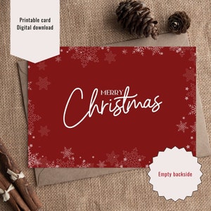 Download digitale della cartolina di Natale stampabile, cartolina di buon Natale, stampa a casa