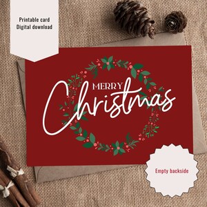 Download digitale della cartolina di Natale stampabile, cartolina di buon Natale, stampa a casa