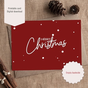 Download digitale della cartolina di Natale stampabile, cartolina di buon Natale, stampa a casa
