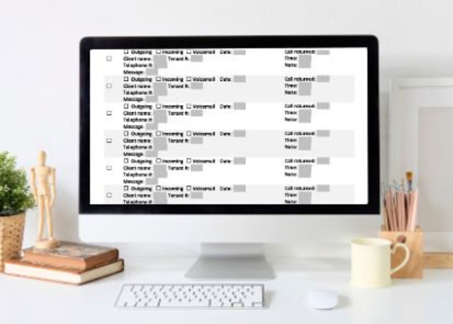 Editable Call Log, Digital File, Client Tracker Log, Voicemail Tracker ...