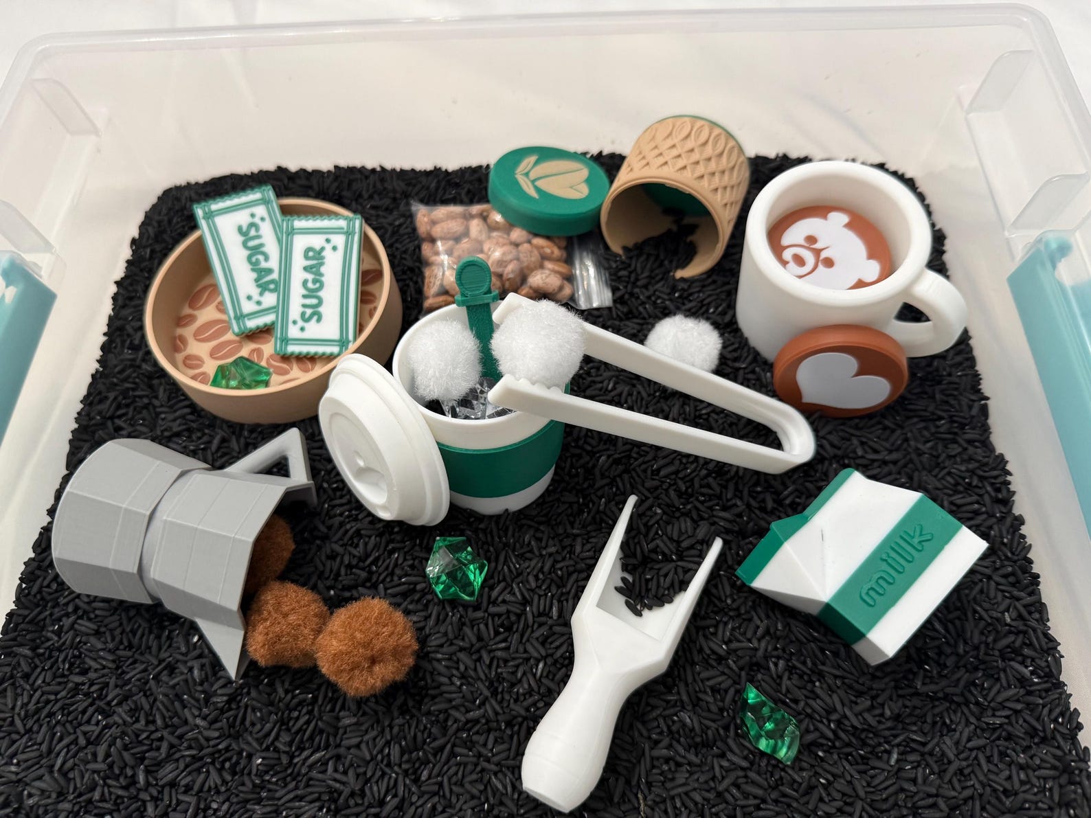 Coffee Shop Sensory Bin - Montessori Pretend Play Food Activity Kit for ...