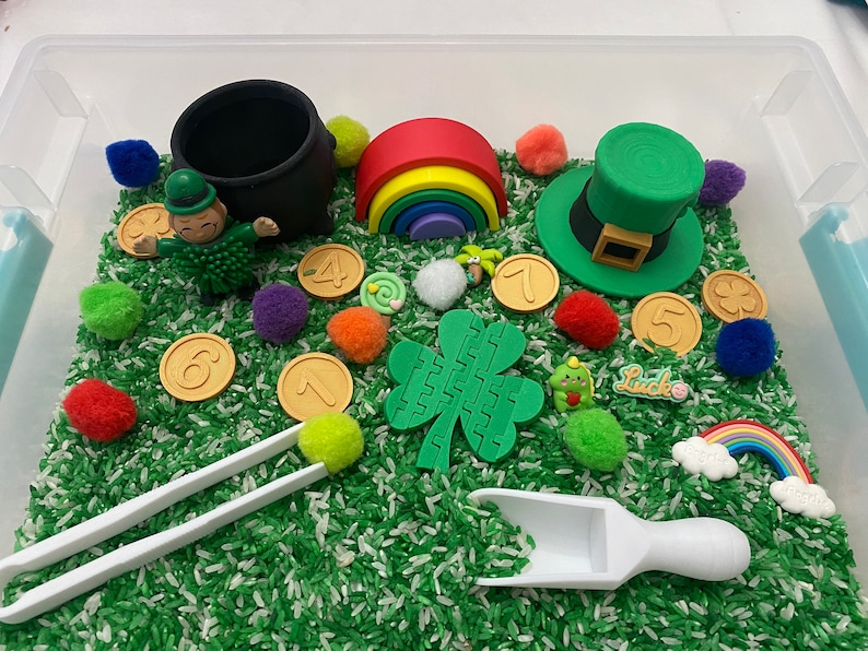Montessori St Patrick's Day Sensory Bin - Interactive Play Kit for Kids ...