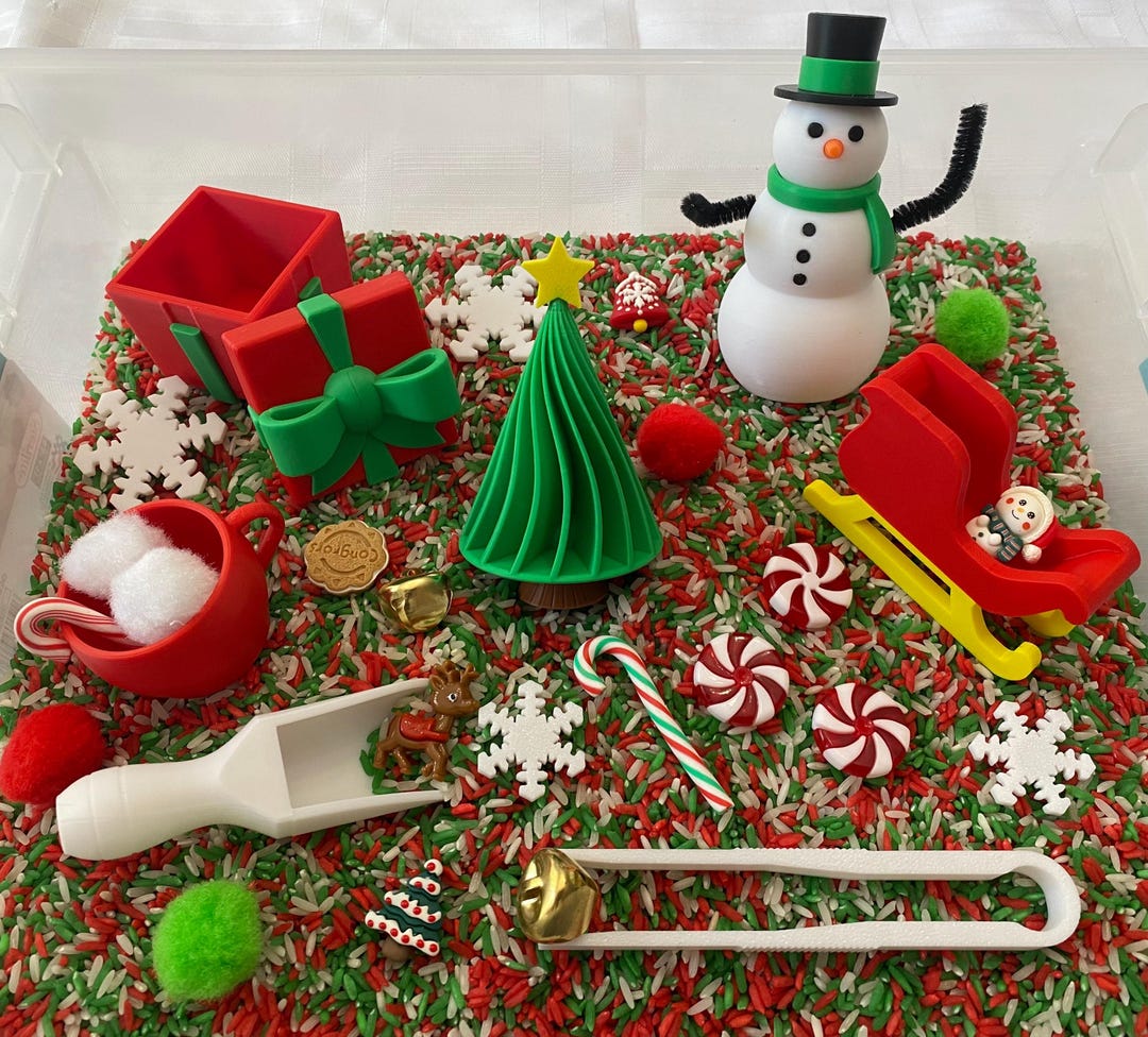 Christmas Sensory Bin - Montessori Play Kit for Kids | Pretend Play ...