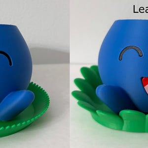Oddish Planter with Drip Tray - Fully Colored Pokemon Inspired Plant Pot | Cute Indoor Planter | Unique Home or Office Decor Gift