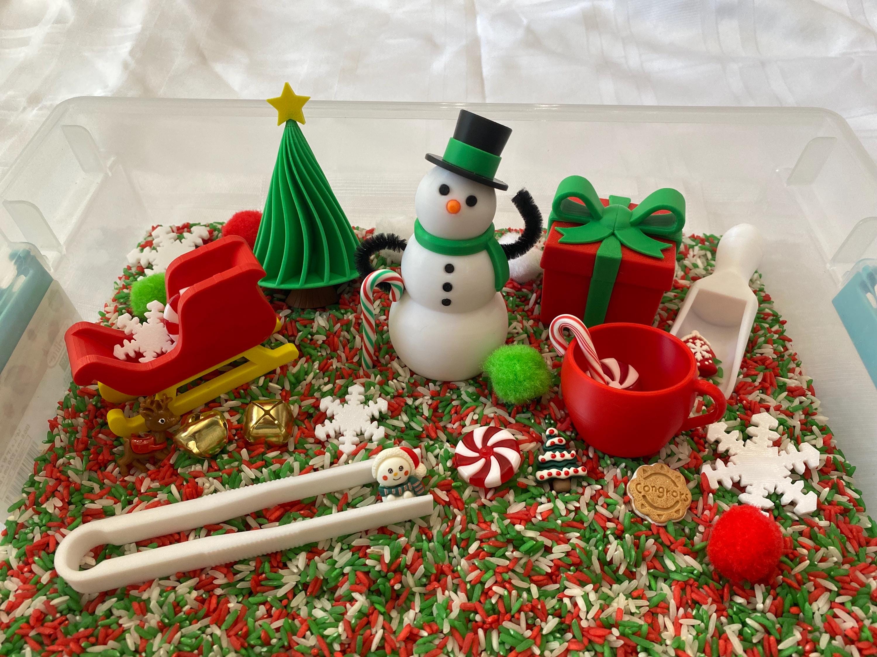 Christmas Sensory Bin - Montessori Play Kit for Kids | Pretend Play ...