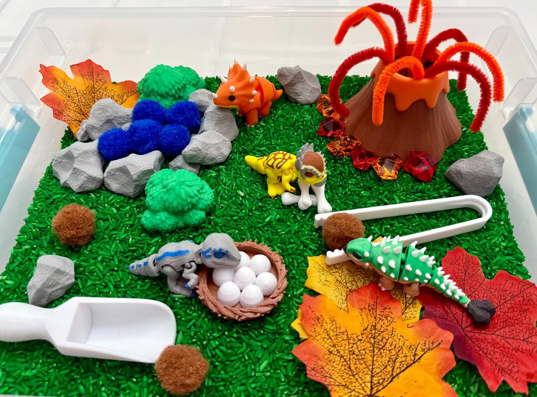 Dinosaur Sensory Bin - Montessori Jurassic Adventure Activity Kit ...