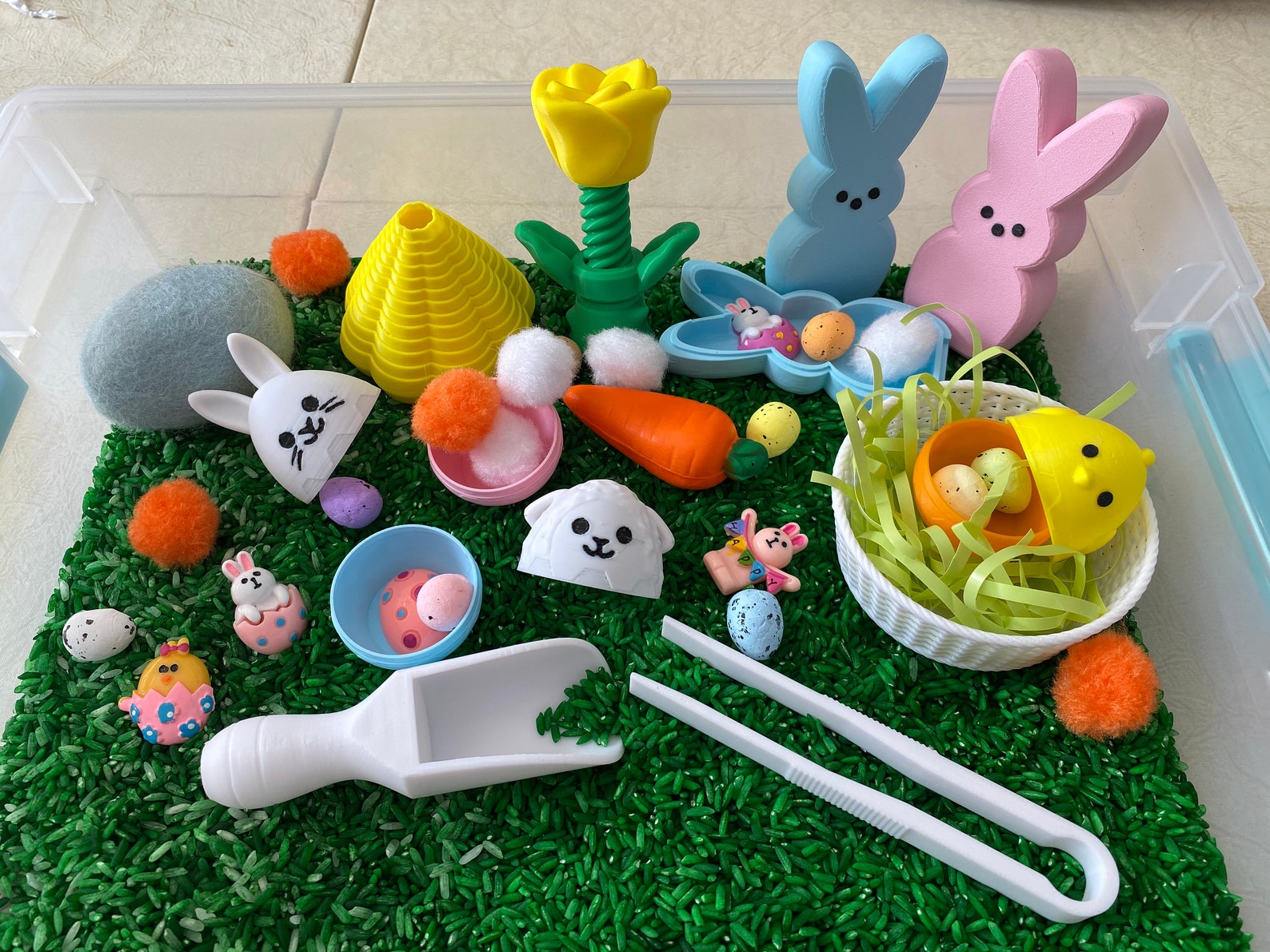 Montessori Easter Egg Hunt Sensory Bin - Interactive Play Kit for Kids ...