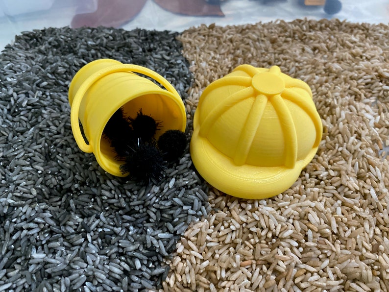 Construction Sensory Bin - Montessori Play Kit for Kids | Pretend Play | Flisat Filler | Busy Bin