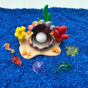 Ocean Sensory Bin Montessori Play Kit, Sea Life Sensory Activity for Toddlers & Kids, Shark Ocean Bin, Fine Motor Learning Toy