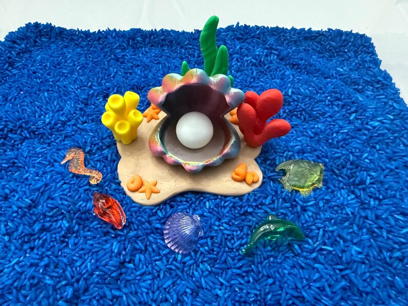 Ocean Sensory Bin Montessori Play Kit, Sea Life Sensory Activity for Toddlers & Kids, Shark Ocean Bin, Fine Motor Learning Toy