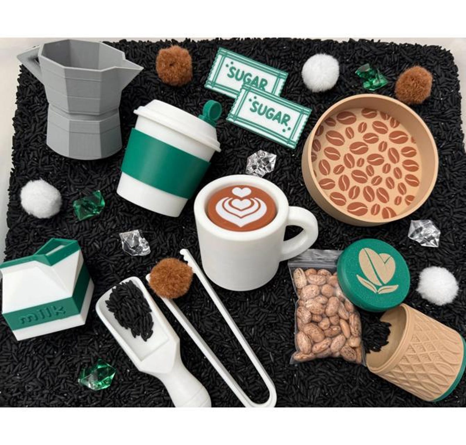 Coffee Shop Sensory Bin - Montessori Pretend Play Food Activity Kit for ...