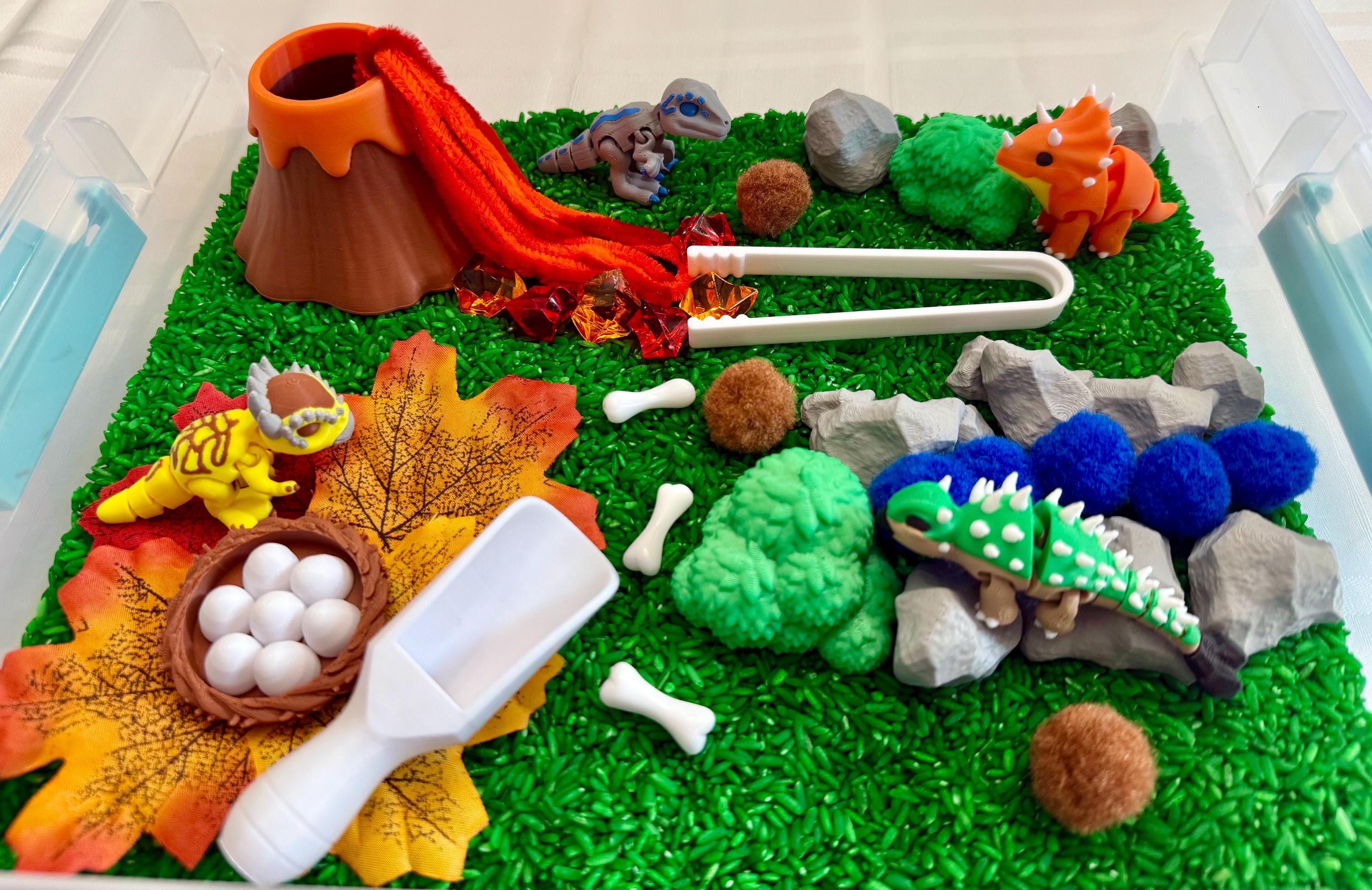 Dinosaur Sensory Bin - Montessori Jurassic Adventure Activity Kit ...