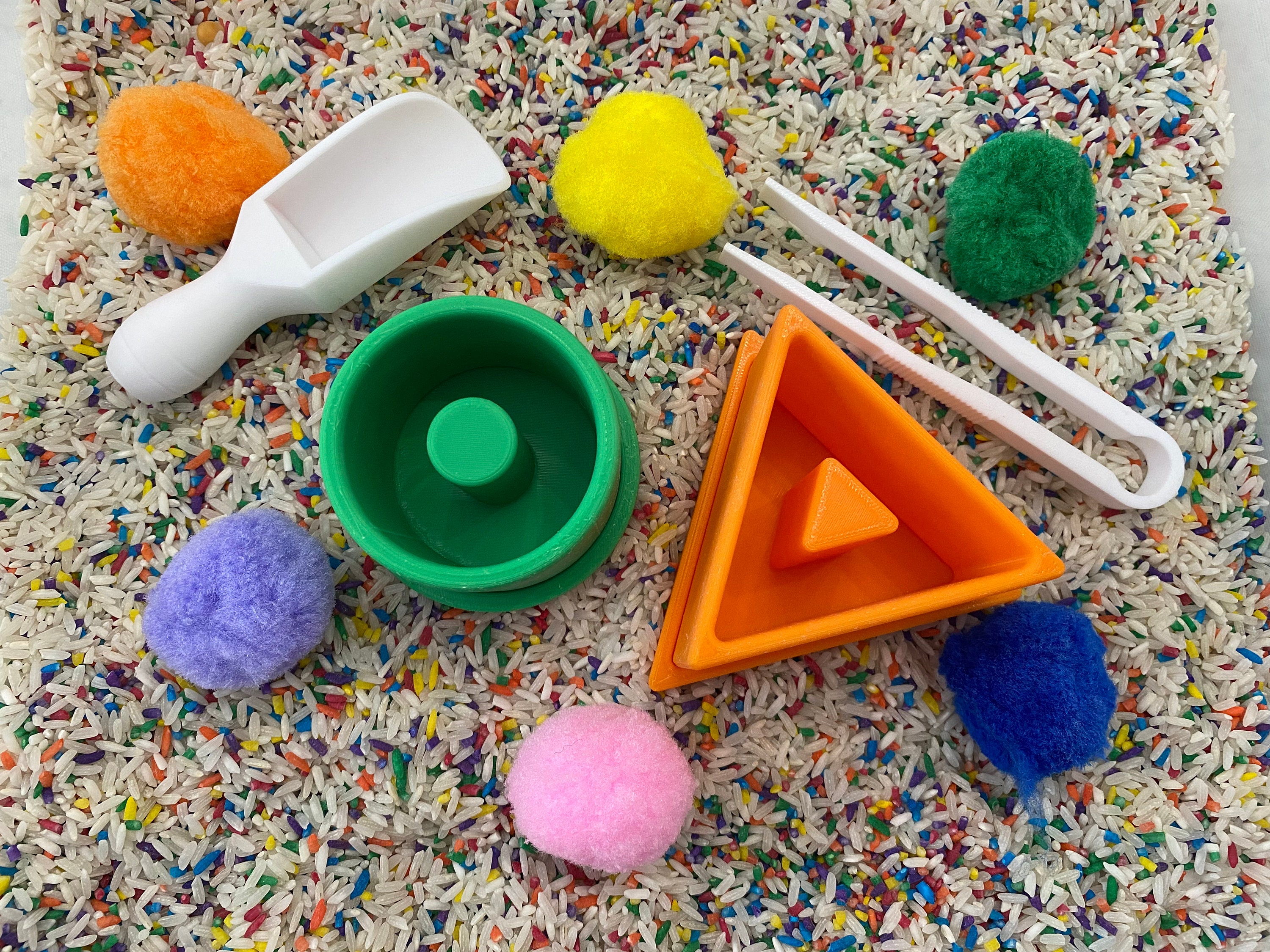 Montessori Shape Puzzle Sensory Bin - Interactive Play Kit for Kids ...