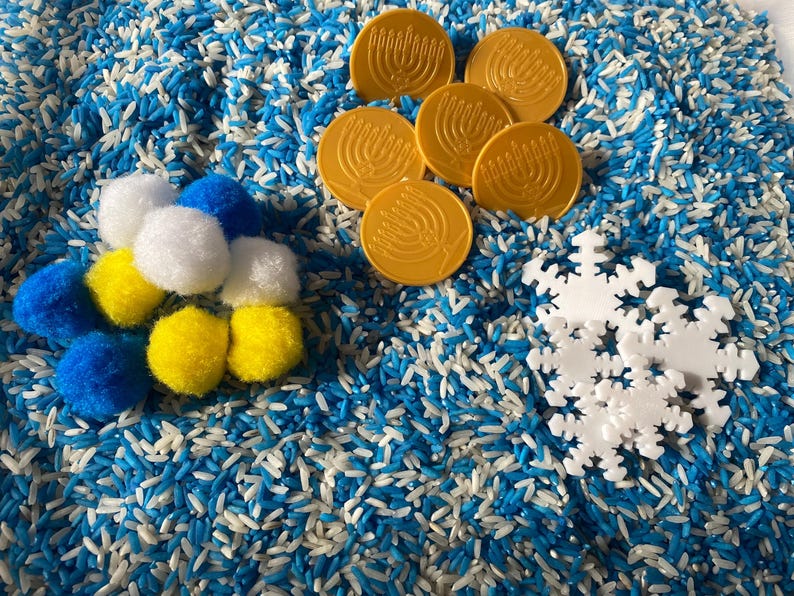 Hanukkah Sensory Bin - Montessori Play Kit for Kids | Pretend Play ...