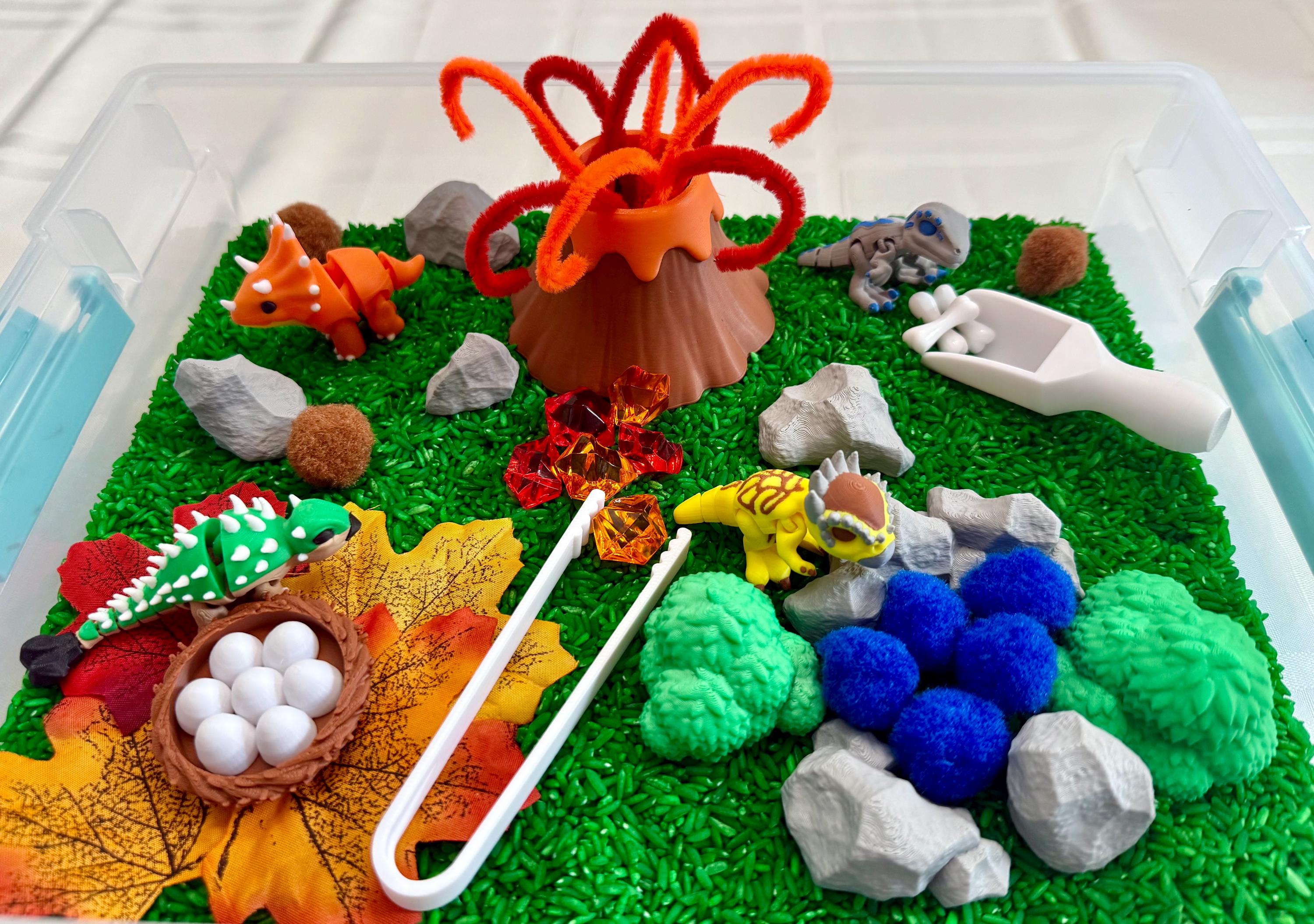 Dinosaur Sensory Bin - Montessori Jurassic Adventure Activity Kit ...