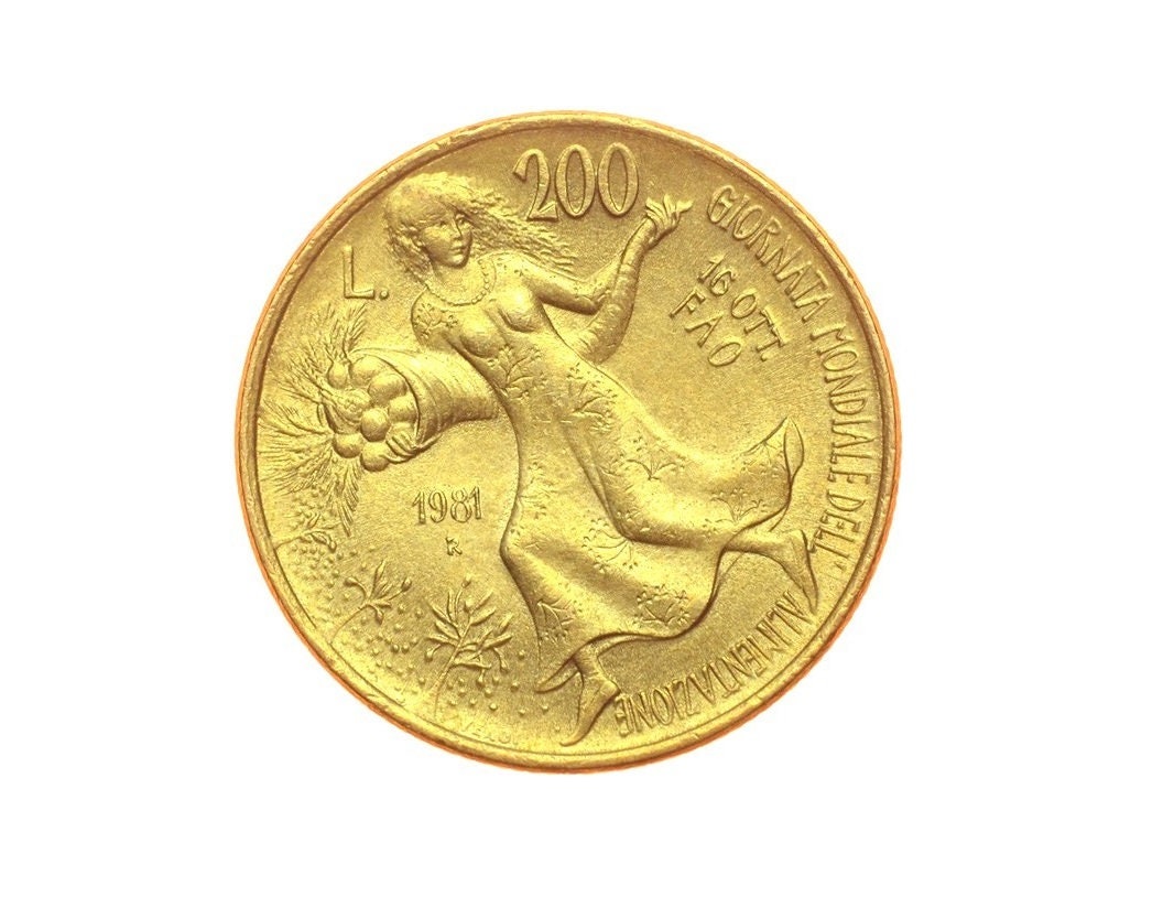 希少1981年 イタリア 200リラ 硬貨 希少1981年 イタリア 200リラ 硬貨 200 lire coin - Etsy 日本
