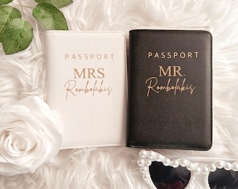 Passport Holder Set Leather Travel Wallets for Couples