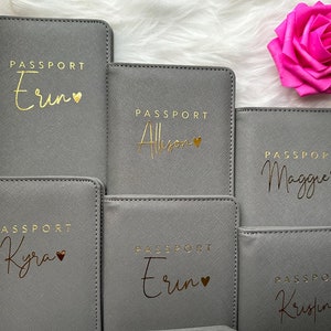 Custom Bridal Party Gifts Mr & Mrs Passport Holder Luggage Tag for Couple Honeymoon Gifts Personalized Passport Cover image 10