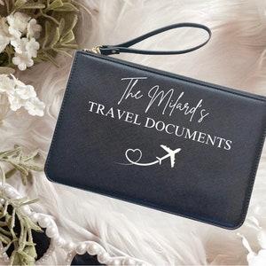 Bolsa de documentos de viaje personalizada: organizador familiar, titular de pasaporte seguro, billetera de viaje para boletos, identificaciones y elementos esenciales de viaje