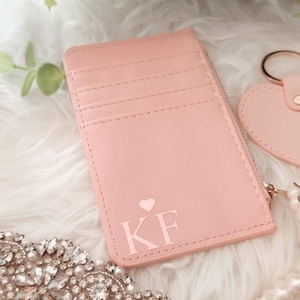 Bolsa Monograma | Porta-cartões personalizado | Carteira feminina | Presente de agradecimento personalizado | Carteira minimalista | Presente personalizado para ela