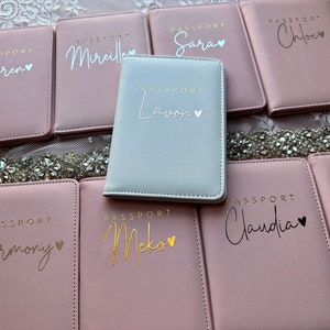 Custom Bridal Party Gifts Mr & Mrs Passport Holder Luggage Tag for Couple Honeymoon Gifts Personalized Passport Cover image 3