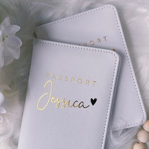 Custom Bridal Party Gifts Mr & Mrs Passport Holder Luggage Tag for Couple Honeymoon Gifts Personalized Passport Cover image 7