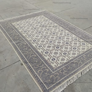Hand Knotted | Wool Area Rug – 8x10, 5x8, 6x9, 10x13, 10x14, 12x15, 9x12 Geometric Floral Pattern Carpet – Traditional Rug Living Room Decor
