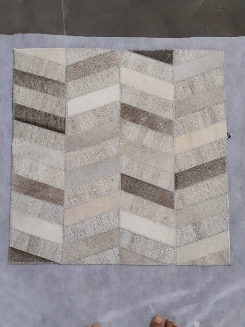 8x10 9x12 Cowhide Leather Rug. Modern Cowhide Area Rug, Leather Rug