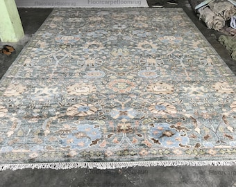 Hand-Knotted Wool Rug | Floral Oushak Design | 8x10 | 9x12 | 10x13 | 10x14 | 12x15 | 12x16