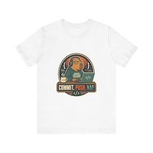 Commit Push Nap Shirt, Capybara Programmer T Shirt, Funny Developer Gift, Coding Animal Tee, Software Engineer Present, Geek Shirt