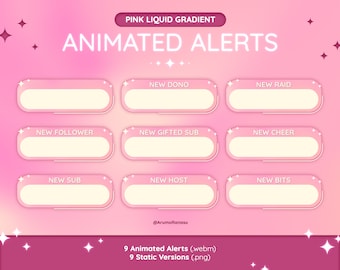 Pink Liquid Gradient Animated Stream Alerts