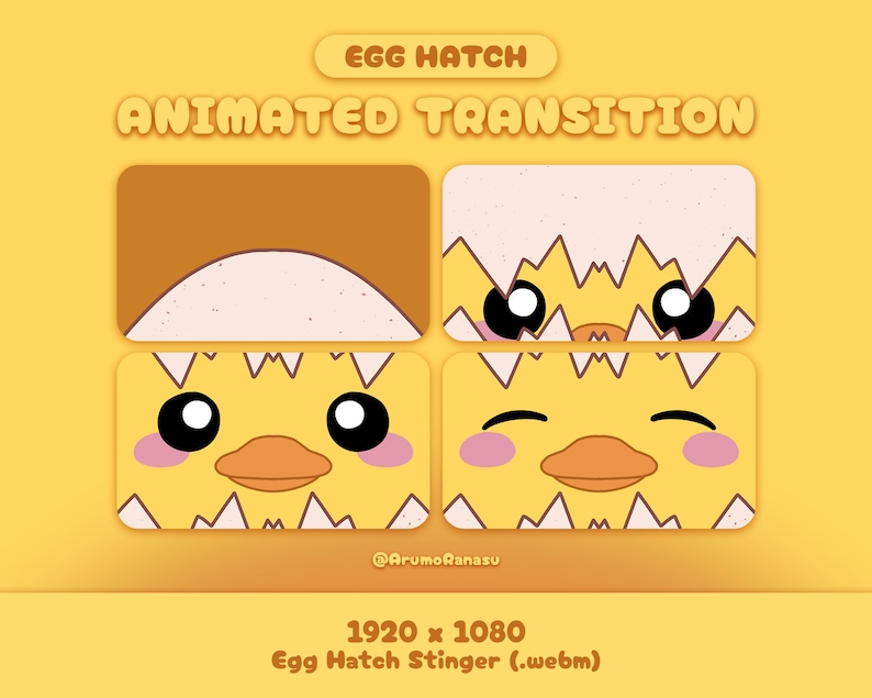 Egg Hatch Animated Stream Transition Twitch Transition, OBS, Stream