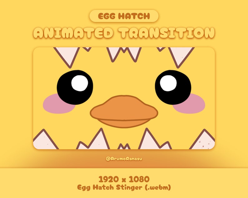 Egg Hatch Animated Stream Transition Twitch Transition, OBS, Stream