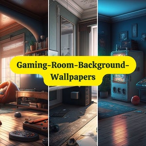 Gaming Room Background wall art Wallpaper || Desktop wallpaper, phone wallpaper, phone background, digital wallpaper, digital background