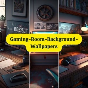 Gaming Room Background wall art Wallpaper || Desktop wallpaper, phone wallpaper, phone background, digital wallpaper, digital background