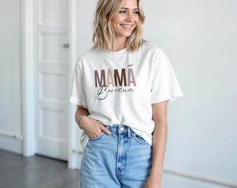 T-shirt épais unisexe à col rond Mama Boricua | Gildan® 5000 Blanc | Exclusivité PASAMELASAL