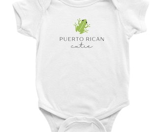 Puerto Rican Coquí Baby Bodysuit | Boricua Onesie, Cotton Baby Shower Outfit