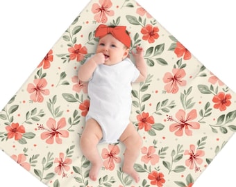 Flor de Maga Baby Swaddle and Bow Headband Set – Floral Print Newborn Gift