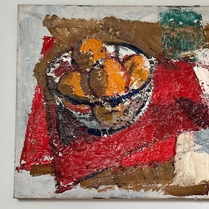 1960s Swedish Oil Painting, Fruit Still Life, Sweden - Mid Century