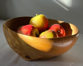 Sculptural Vintage Swedish Birchwood Sculptural Bowl - Fruit Bowl - Organic Freeform Handmade Wooden Bowl