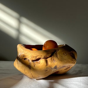 1940s Swedish Hand-Carved Wooden  Bowl - Vintage Fruit Bowl - Handmade