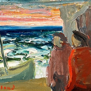Textural Swedish Vintage Oil Painting - Einar Emland, Sweden - Original Impasto Landscape