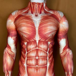 Red Muscle Fiber Muscle Tights,Costom Cosplay Muscle Suit,Personalized Muscle Bodysuit For Cosplay,Muscle Jumpsuit,Strength Muscle Bodysuit