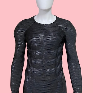 Black Silk Screen Muscle Suit,Black Cosplay Muscle Costume,Custom Superhero Muscle Suit,Adult Muscle Power Jumpsuit,Halloween Party Costume