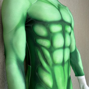 Light Green Muscle Bodysuit,Costom Cosplay Muscle Suit,Cosplay Muscle Suit Under Suit,Halloween Cosplay Party Outfit Costume,Muscle Jumpsuit